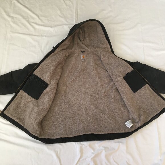 Carhartt Sherpa Lined Hooded Coat Loose Fit Black WJ141BLK Women's XXL - Picture 11 of 16